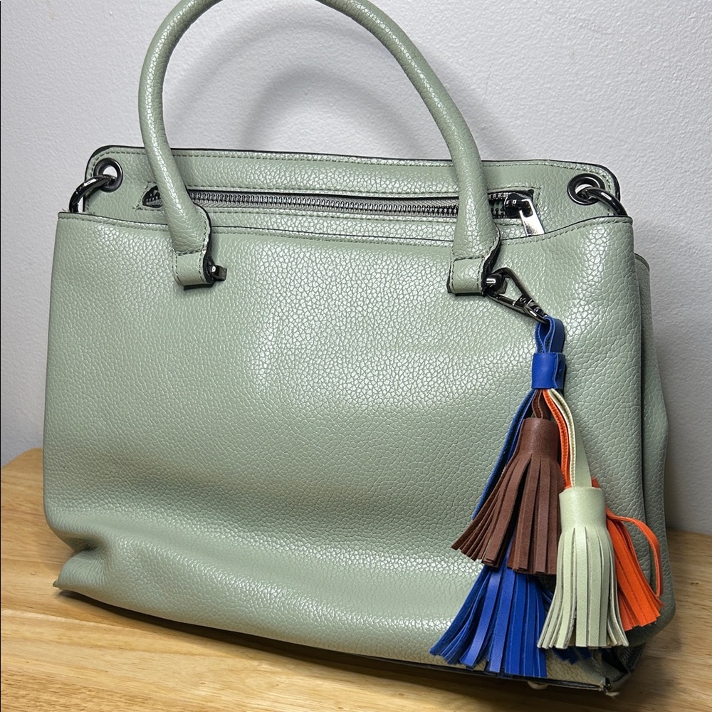 Expressions Mint Satchel with Multicolor Tassels